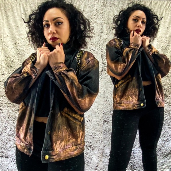 MANDALA STUDDED 1990’S VINTAGE TRUCKER JACKET - Picture 6 of 16